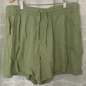 3/$10 SALE Light Green Fabric Drawstring Shorts